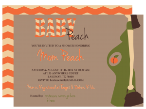 Baby Peach Blank Invite Both sides