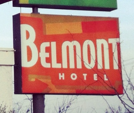 The Belmont Hotel Sign